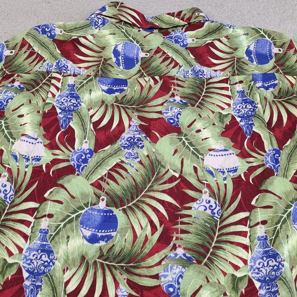 Tasso Elba Island Shirt Men's XL Multicolor Hawaiian Christmas Festive Rayon - Picture 9 of 14